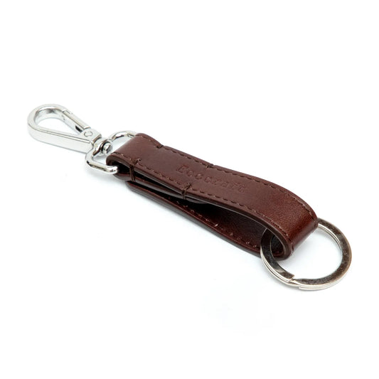 ECOCRAFT Premium Leather Duo Keyring Set for Him & Her, Full Grain Aniline Finish, Stylish Gift Set - Brown & Cognac (Set of 2)