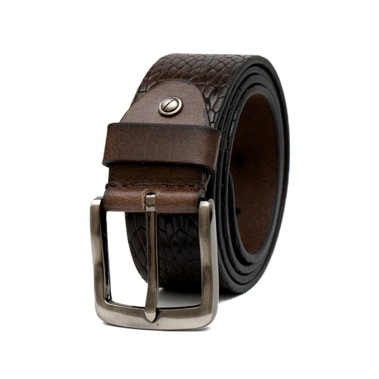 Embossed Genuine Leather Belt