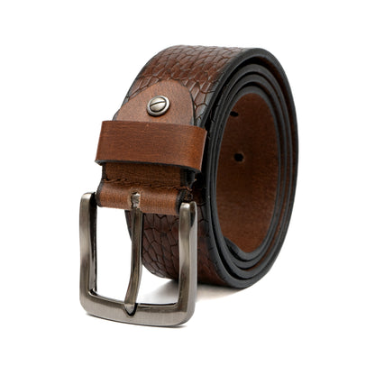 Embossed Genuine Leather Belt