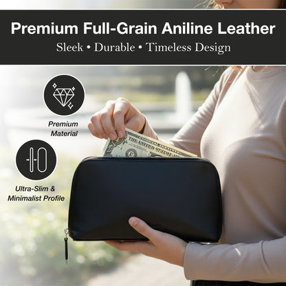 Aniline Leather Travel Organizer Pouch