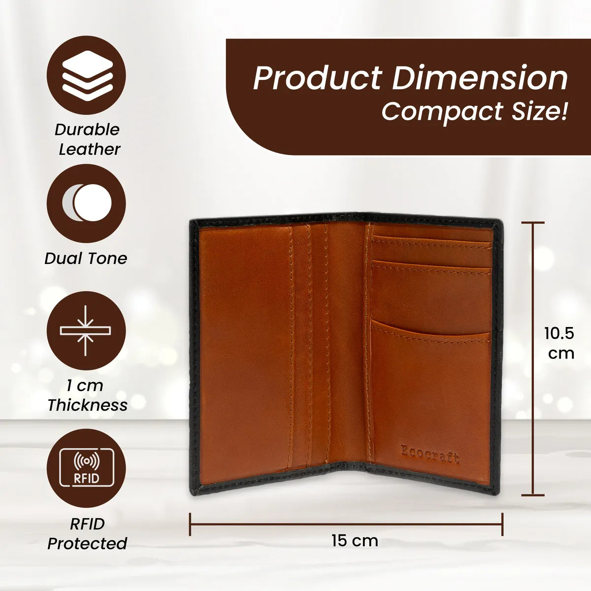 Ext Black Cow Aston Full Grain Leather Slim Wallet Small Minimalist & Thin Wallet Card Holder For Men & Women