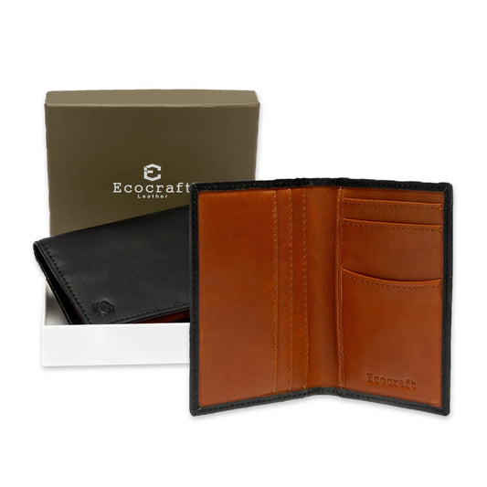 Ext Black Cow Aston Full Grain Leather Slim Wallet Small Minimalist & Thin Wallet Card Holder For Men & Women