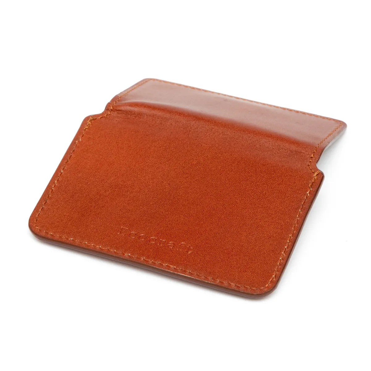 Cognac Full Grain Aniline Leather With Magnetic Flap Ultra-Slim Minimalist Wallet For Daily Carry Card Case For Men & Women