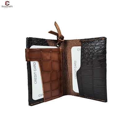 Dual Color Smooth Leather Slim Card Holder