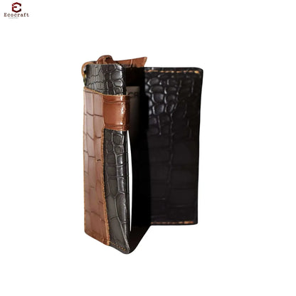 Dual Color Smooth Leather Slim Card Holder
