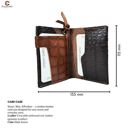 Dual Color Smooth Leather Slim Card Holder