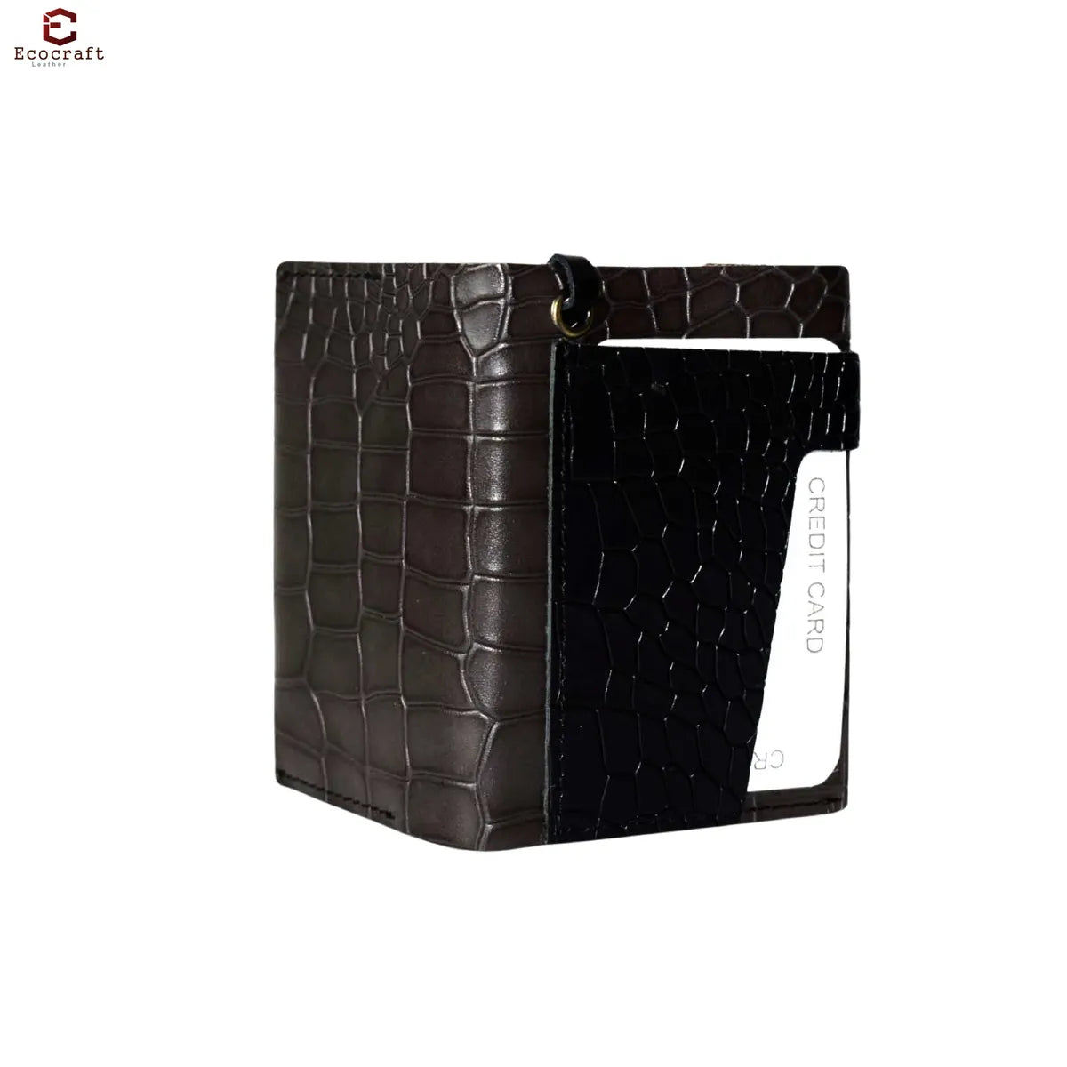 Black Slim Leather Bifold Minimalist Front Pocket Premium Full-Grain Two Tone Design Card Holder Wallet For Men & Women