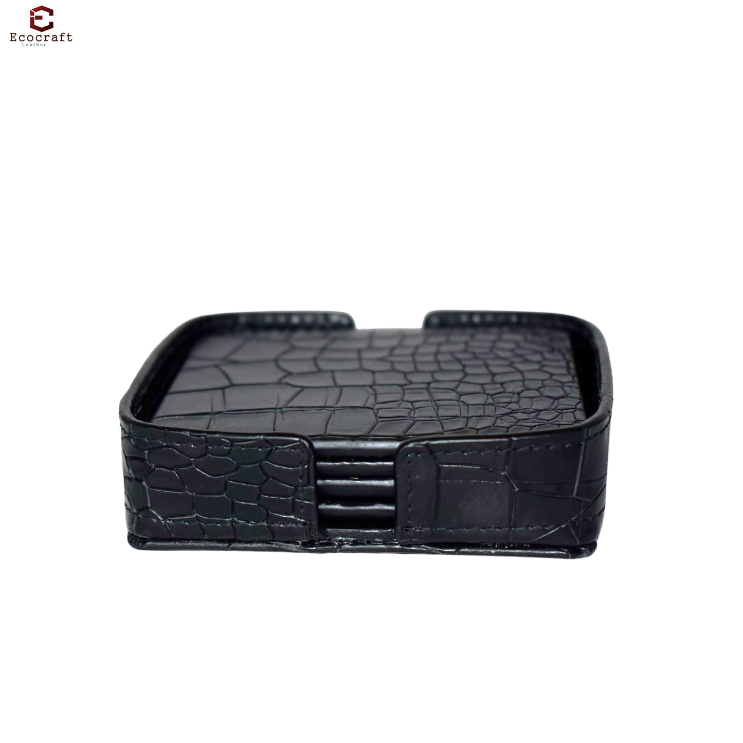 Croco Pattern Leather Coasters Set