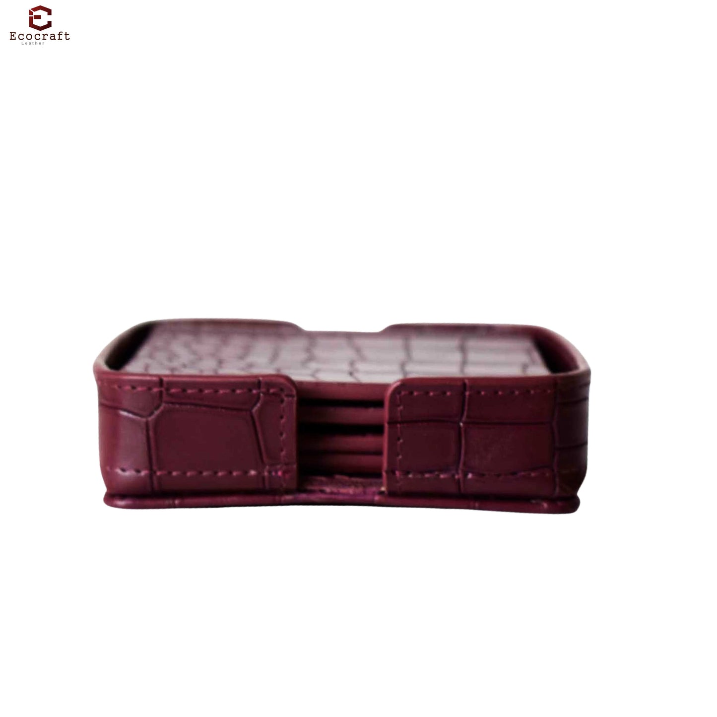 Croco Pattern Leather Coasters Set