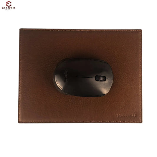 Light brown Leather Genuine Leather Classic A5 Size Desk Pad Non-Slip Mouse Pad For Office & Home