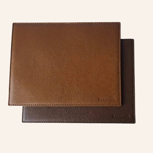 Light brown Leather Genuine Leather Classic A5 Size Desk Pad Non-Slip Mouse Pad For Office & Home