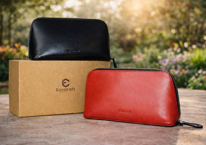 Aniline Leather Travel Organizer Pouch