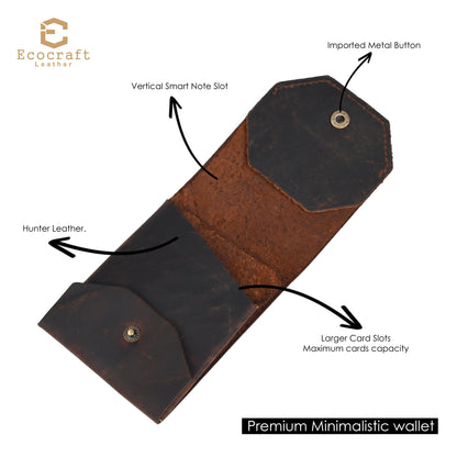 Genuine Leather Flip Slim Wallet-Hunter Leather