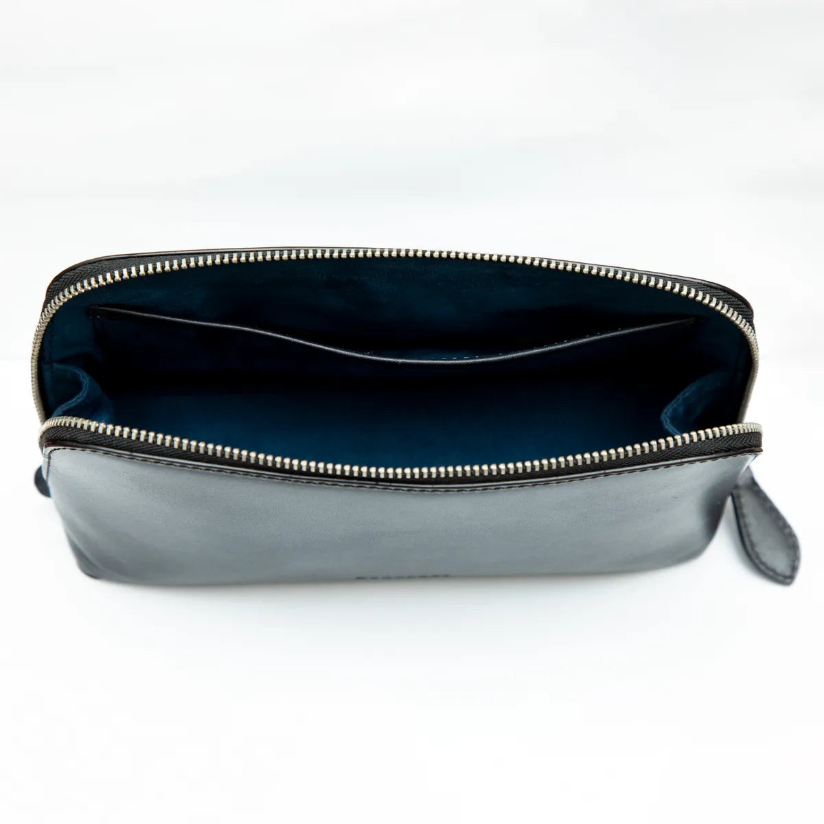 Black Genuine Leather Chargers Gadgets & Accessories Full Grain Aniline Leather Travel Organizer Pouch For Cables For Men & Women