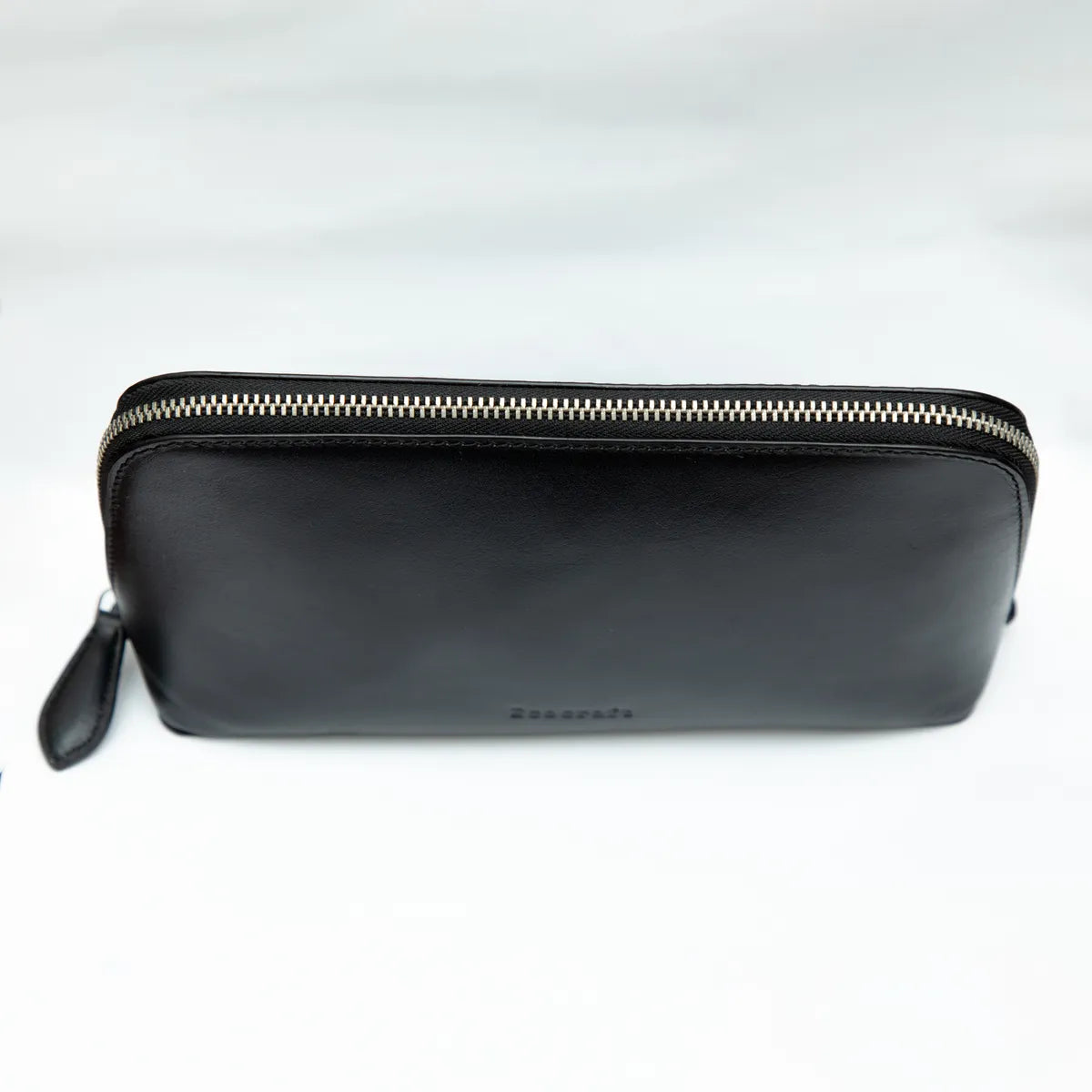 Black Genuine Leather Chargers Gadgets & Accessories Full Grain Aniline Leather Travel Organizer Pouch For Cables For Men & Women