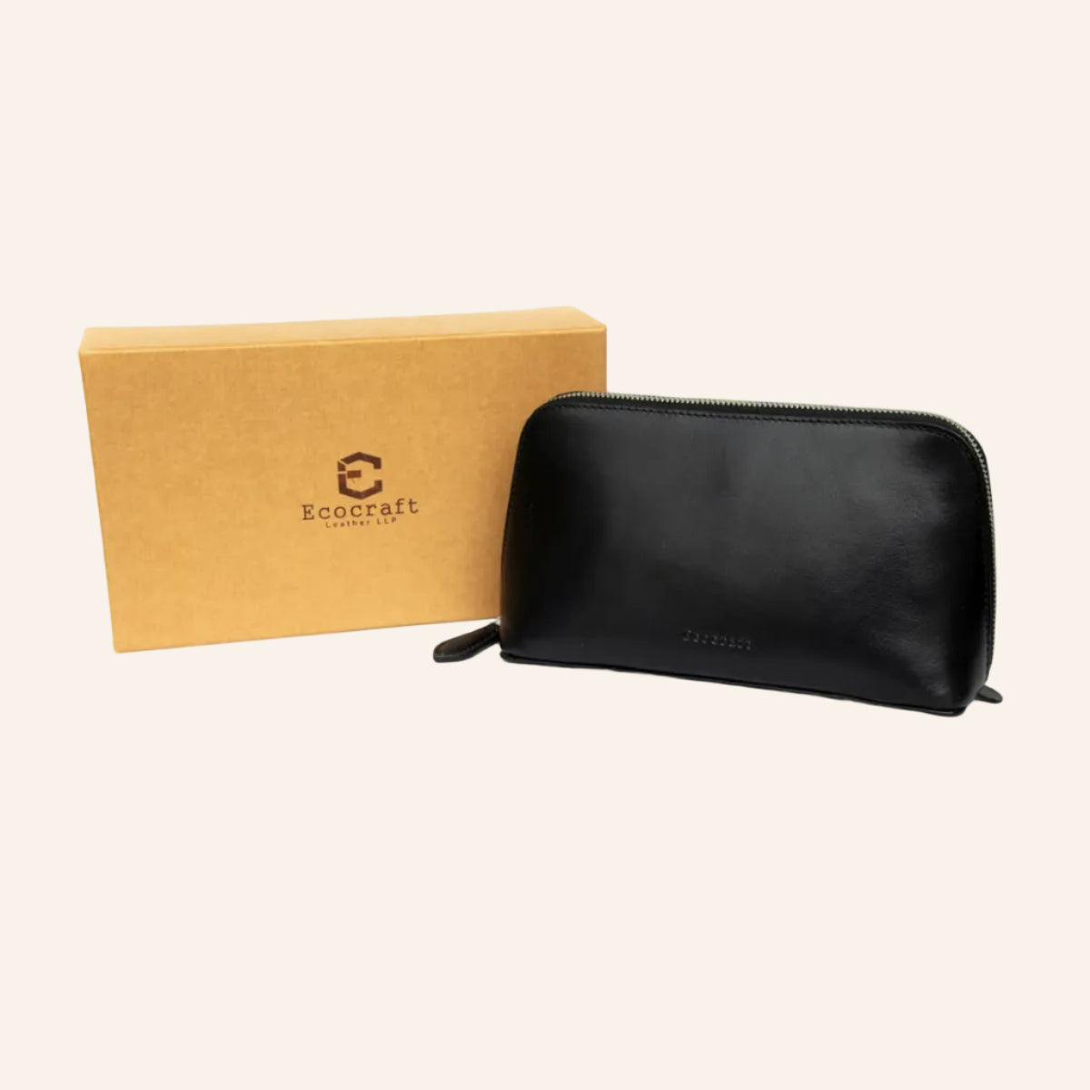 Black Genuine Leather Chargers Gadgets & Accessories Full Grain Aniline Leather Travel Organizer Pouch For Cables For Men & Women