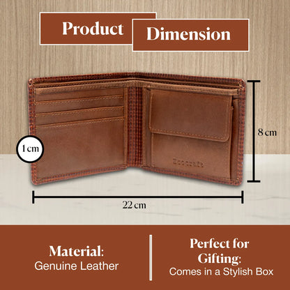 Knitted Leather Bifold Wallet