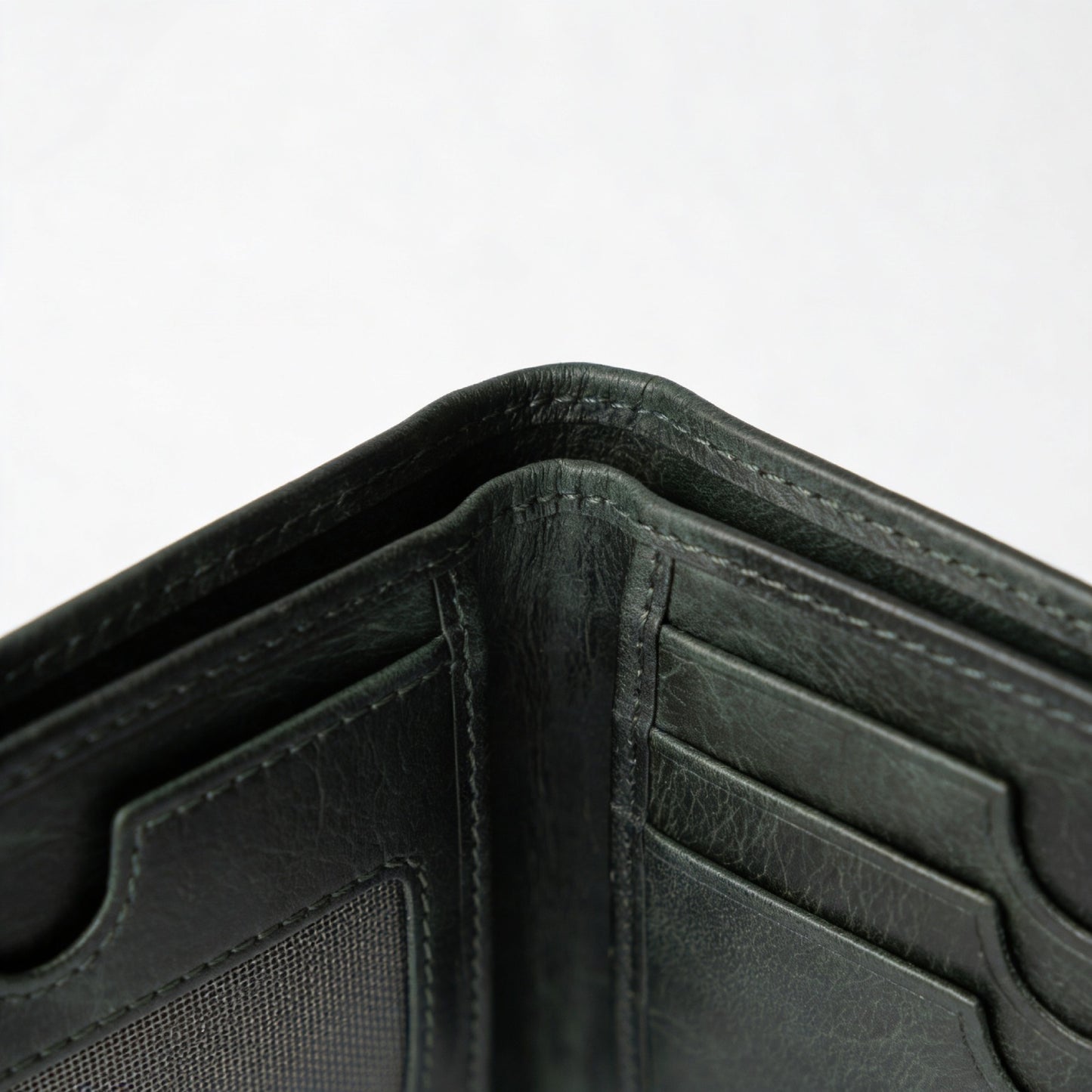 Waxed Crunch Leather Slim Bifold Wallet
