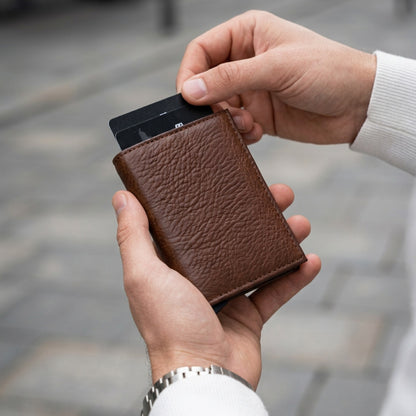 Premium Pebble Leather Pop up Credit Card Holder