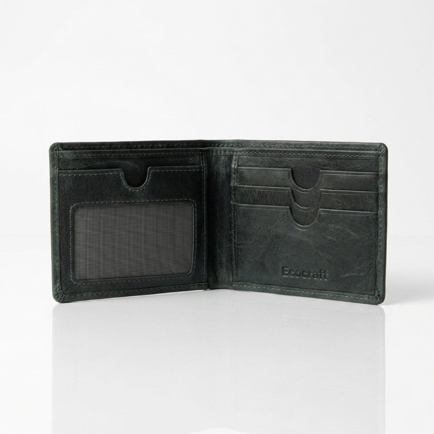 Waxed Crunch Leather Slim Bifold Wallet