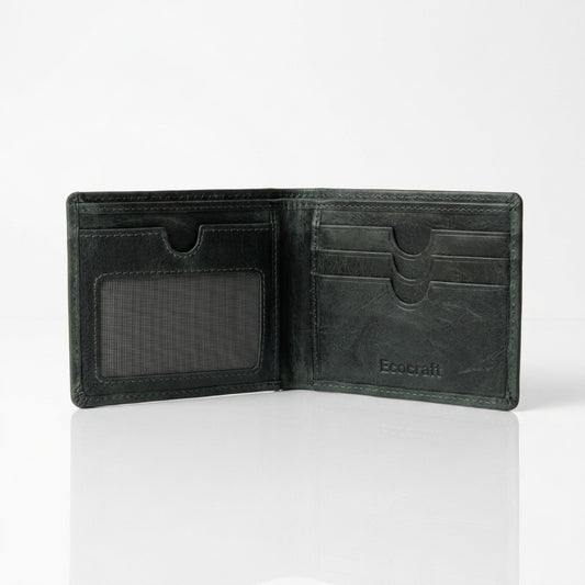 Waxed Crunch Leather Slim Bifold Wallet