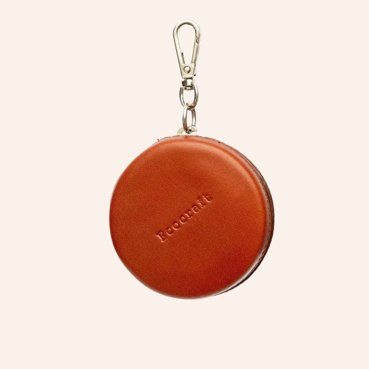 Cognac Leather Earphone Case Tws Airpods With Snap Closure Premium Full Grain Protective Pouch For Men & Women