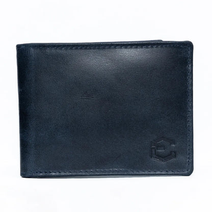 Waxed Crunch Leather Slim Bifold Wallet