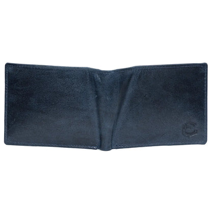 Waxed Crunch Leather Slim Bifold Wallet