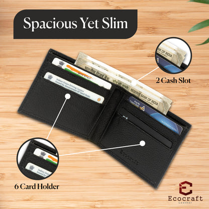 Pebble Leather Slim Bifold Wallet