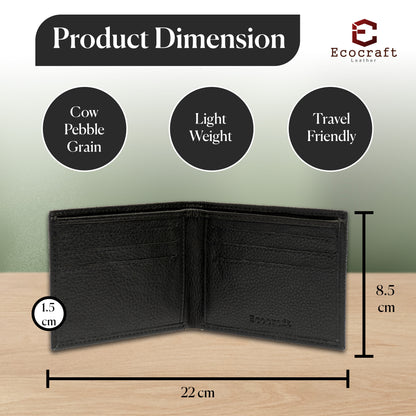 Pebble Leather Slim Bifold Wallet