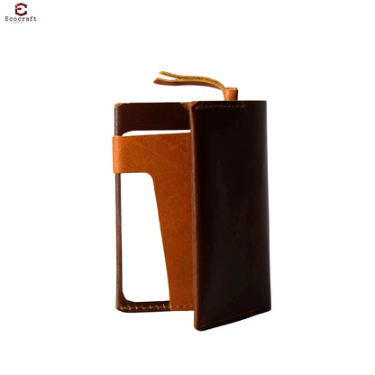 Dual Color Smooth Leather Slim Card Holder