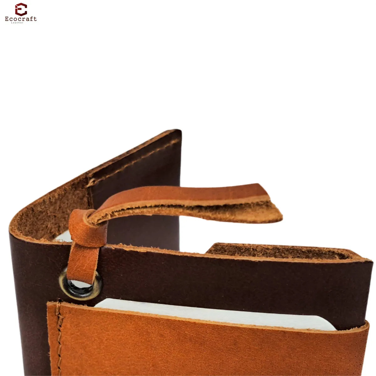 Brown Slim Leather Bifold Minimalist Front Pocket Card Holder Premium Full-Grain Two-Tone Genuine Leather Wallet For Men & Women