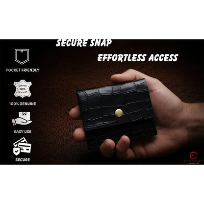 Croco Pattern Leather Minimalist Card Case
