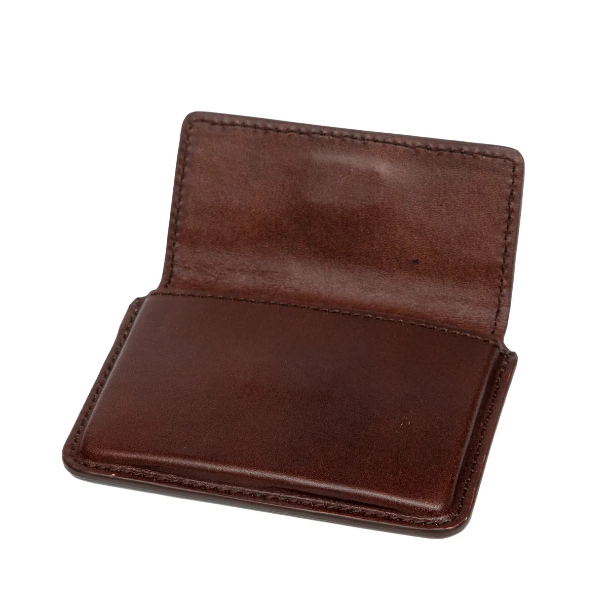 Brown Full Grain Aniline Leather With Magnetic Flap Ultra-Slim Minimalist Wallet For Daily Carry Card Case For Men & Women