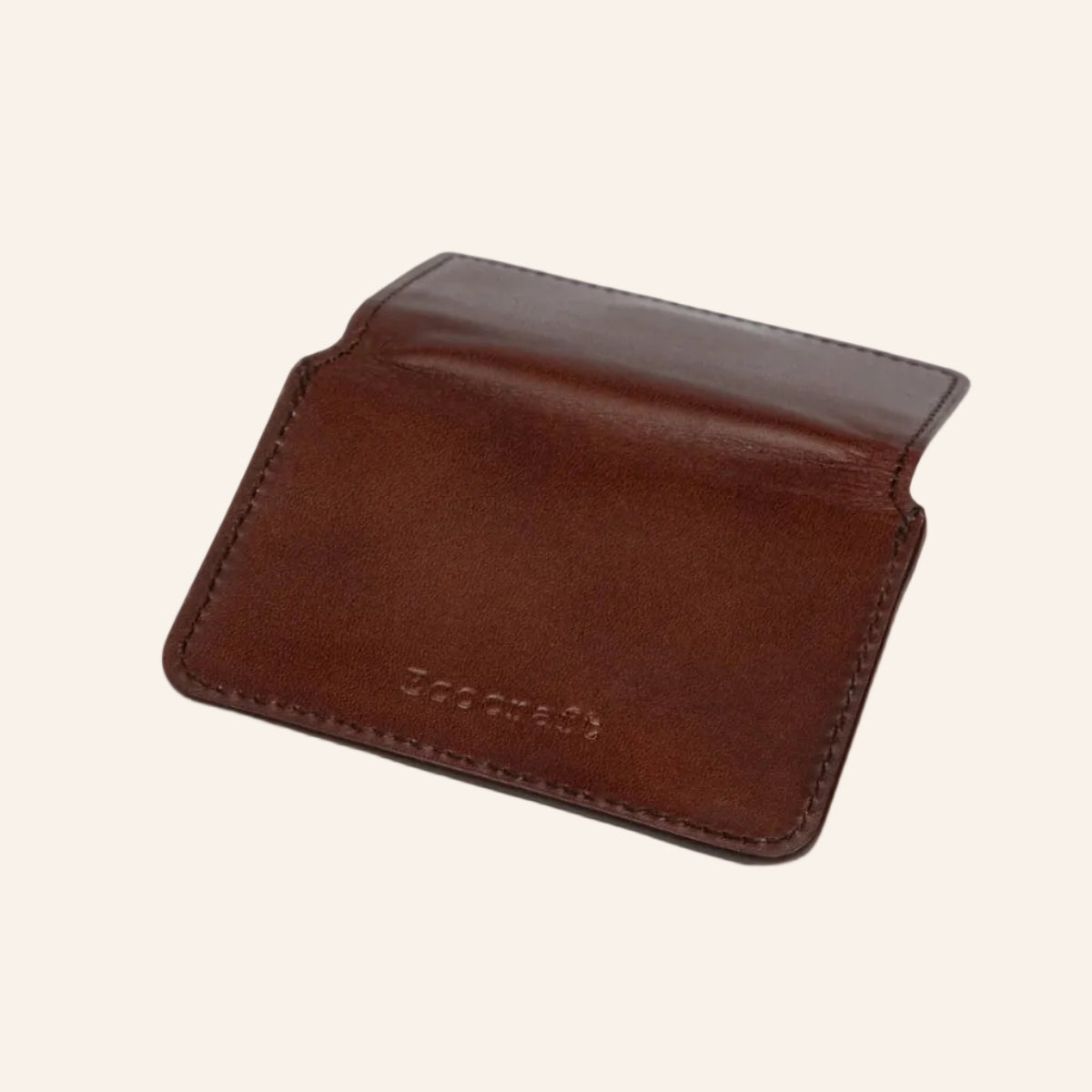Brown Full Grain Aniline Leather With Magnetic Flap Ultra-Slim Minimalist Wallet For Daily Carry Card Case For Men & Women